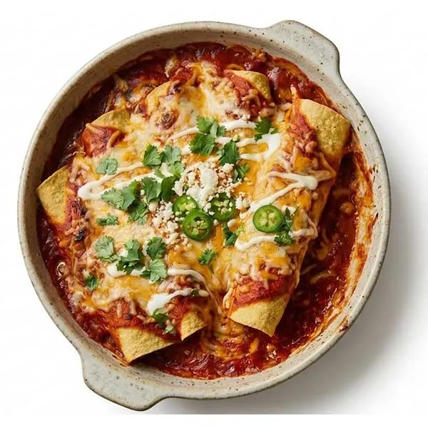 Sweet Potato & Black Lentil Enchilada Bake